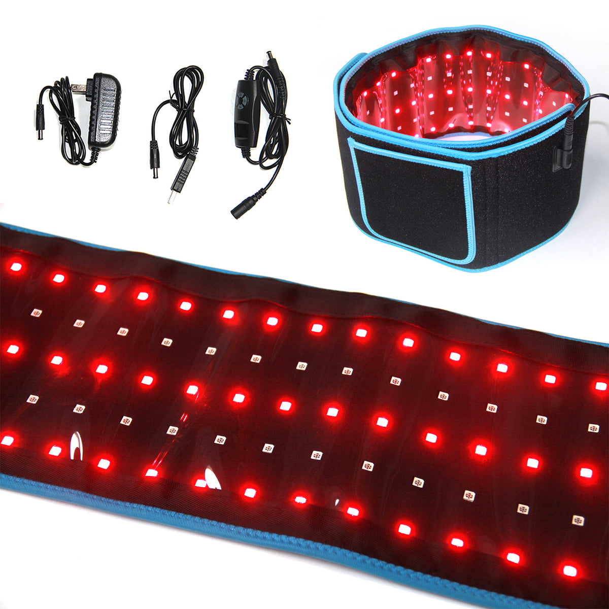 Led Red Light Therapy Belt For Women Infrared Heating Massage Waist Pain Relief 105 Beads Black