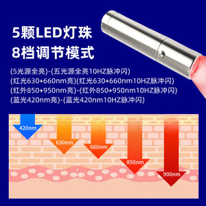 5 Led Red Light Therapy Flashlight Infrared Therapy Lamp Handheld Red Light Therapy Device Beauty Pen