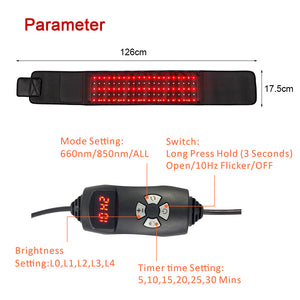 Red Light Heating Massage Belt Electric Heat Therapy Waist Support Pain Relief Lumbar Warmth