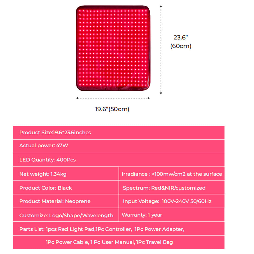 Red Light Therapy Belt Red Light Waist Belt Red Light Cushion Infrared Mattress Pad