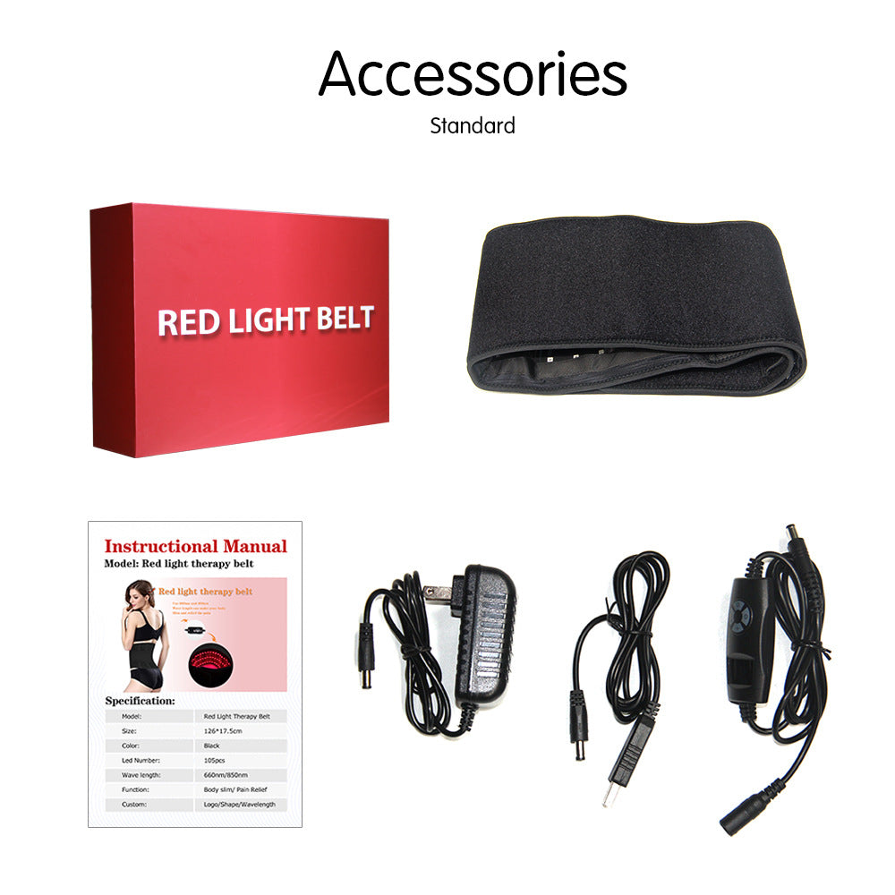 Red Light Heating Waist Belt Warm Massage Support For Back Pain Relief