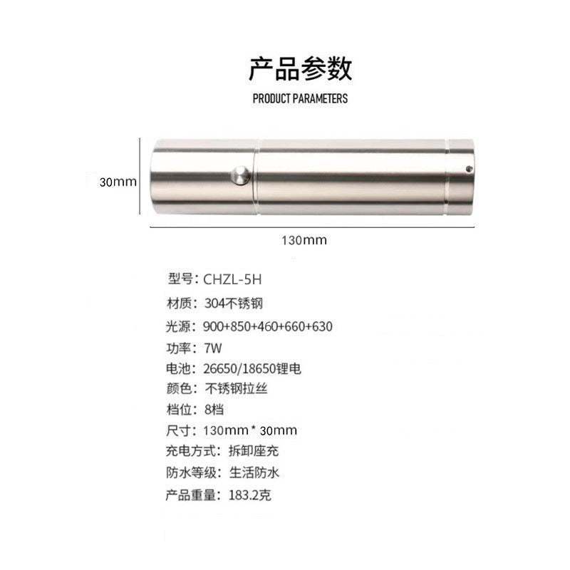5 Led Red Light Therapy Flashlight Infrared Therapy Lamp Handheld Red Light Therapy Device Beauty Pen