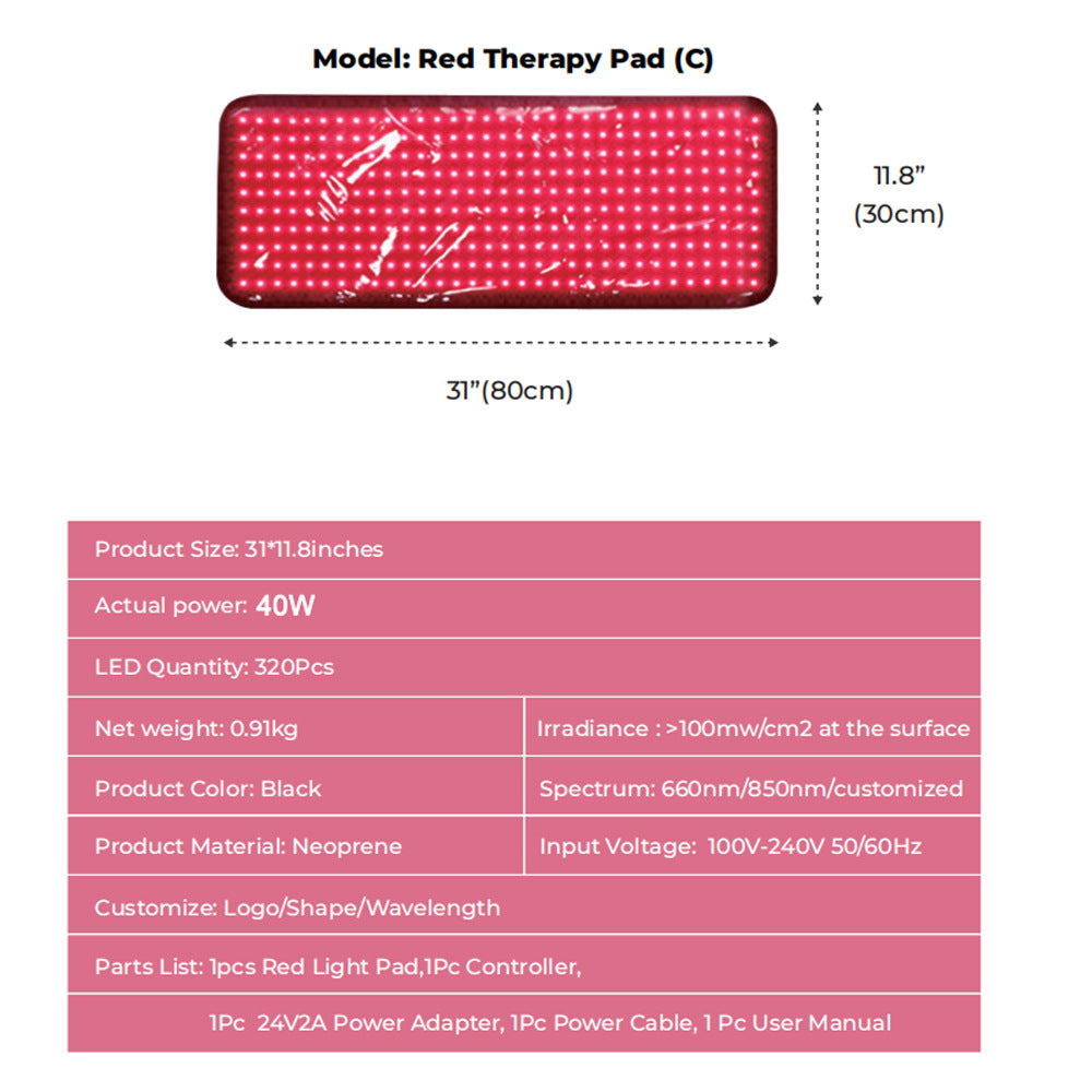 Red Light Therapy Belt Red Light Waist Belt Red Light Cushion Infrared Mattress Pad