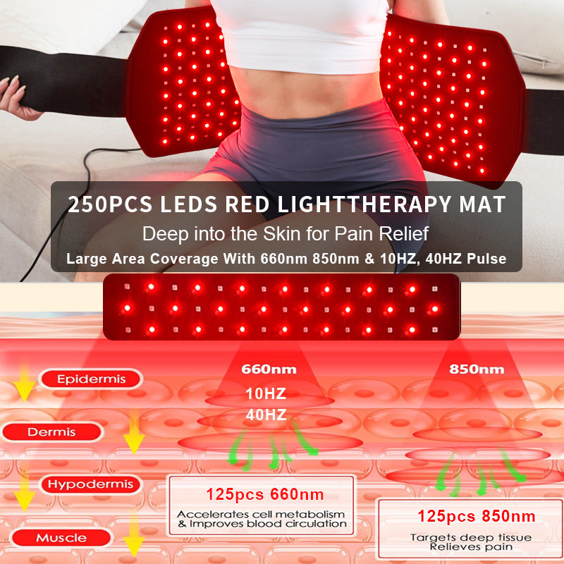Red Light Therapy Belt Heating Waist Support Infrared Red Light Shoulder Neck Pain Relief Belt