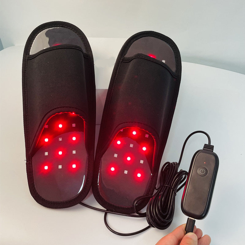 Led Red Light Infrared Therapy Slippers Portable Timer Foot Care Light Therapy Slippers