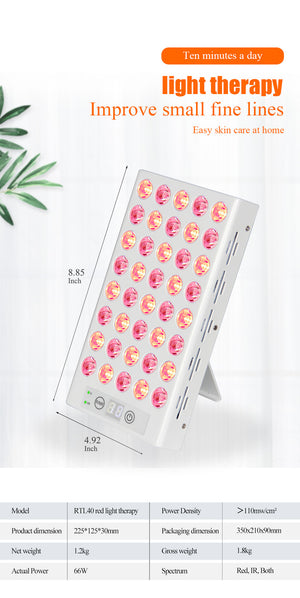 Red Light Therapy Lamp No Flicker Led Beauty Light Portable Desktop