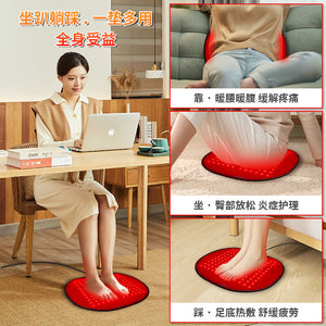 128 Led Multi Level Temperature Adjustable Pulse Red Light Infrared Therapy Heating Pad Seat Cushion Foot Mat