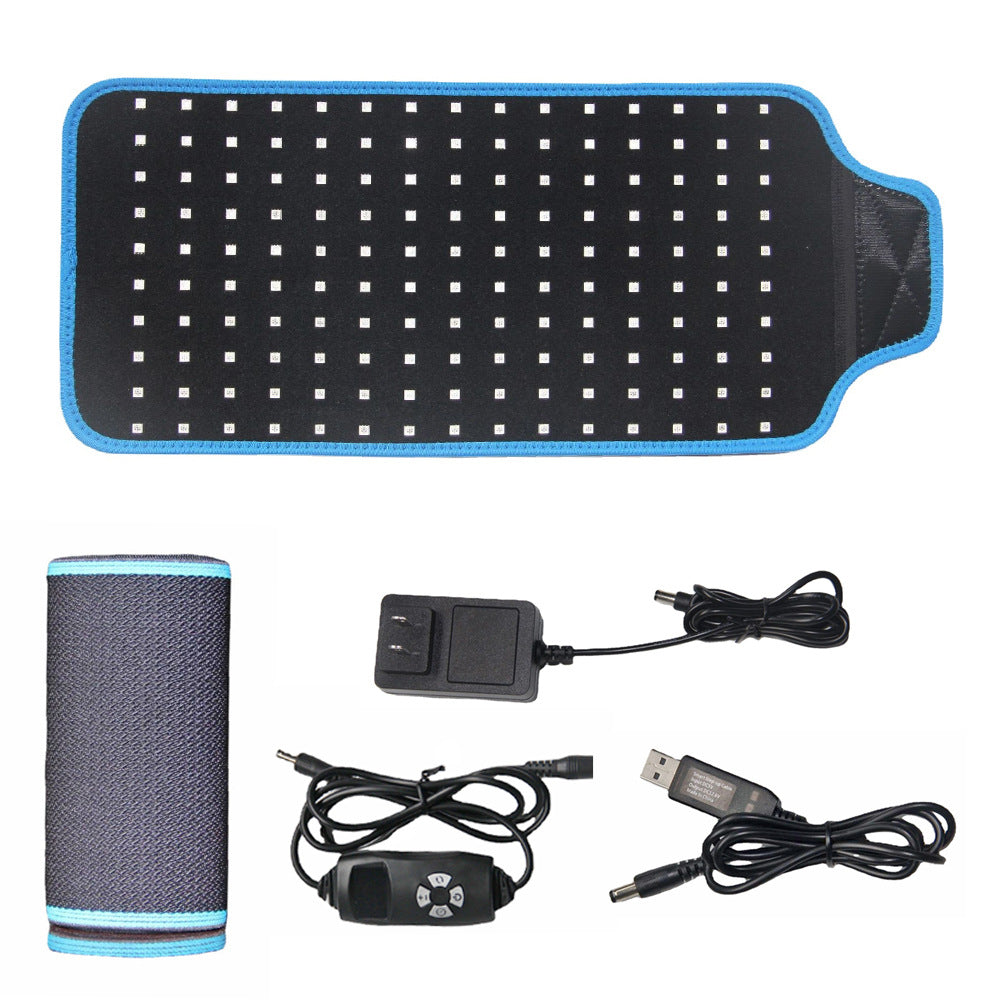 Electric Heating Waist Belt Led Light Therapy Adjustable Warm Massage For Back Pain Relief