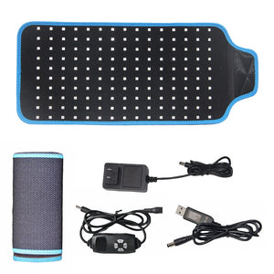 Electric Heating Waist Belt Led Light Therapy Adjustable Warm Massage For Back Pain Relief