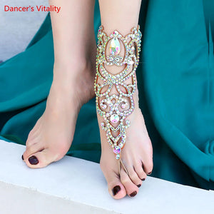 Rhinestone Lyrical Dance Headpiece, Adult Iridescent Crystal Embellished Hair Accessory for Contemporary Ballet