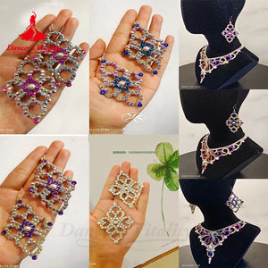 Dance Earrings Women's Iridescent AB Rhinestone Hoop Earrings, Ballroom Latin Salsa Dance Jewelry