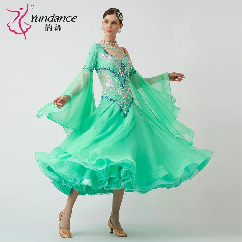 Women's Custom Ballroom Dance Dress For Practice, Competition And Stage Performance