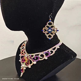 Dance Earrings Women's Iridescent AB Rhinestone Hoop Earrings, Ballroom Latin Salsa Dance Jewelry