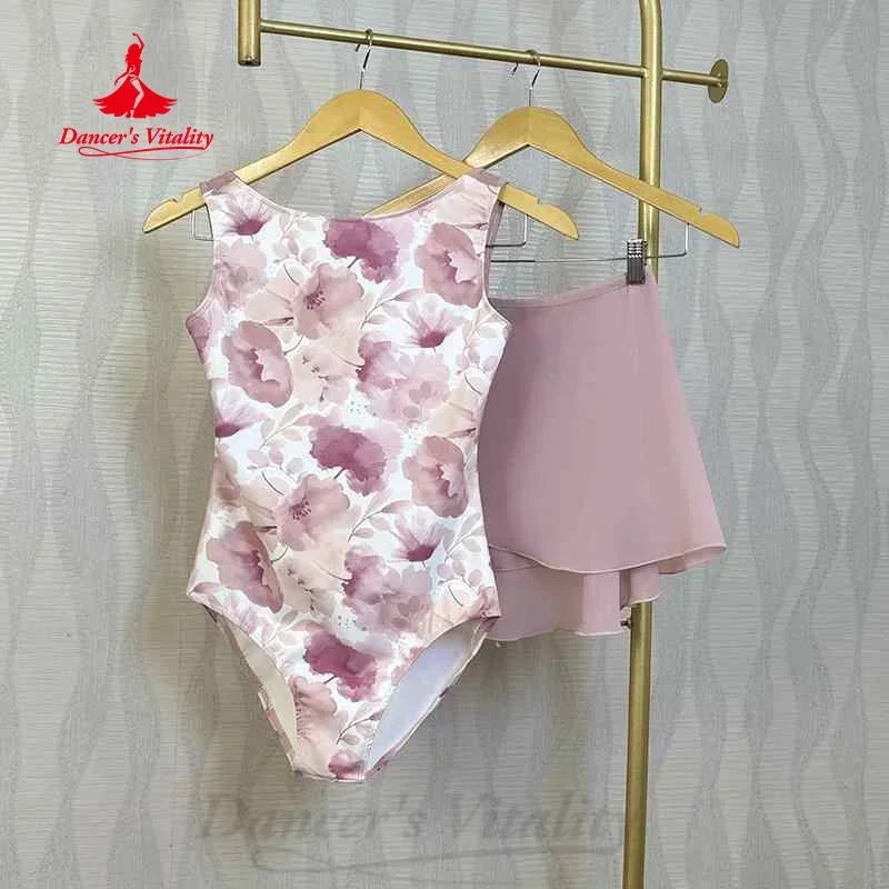 Dance Leotard Women's Multi-color Floral Print Spandex Sleeveless High-Cut Leotard for Ballet Jazz Contemporary Dance