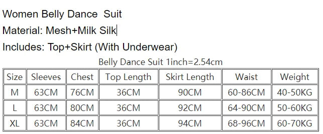 Women's Black Sparkle Long Sleeve Crop Top & High Slit Skirt Belly Dance Costume