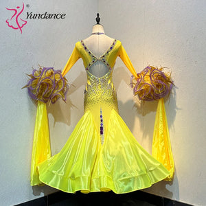 Women's Custom Ballroom Dance Competition Dress Stretch Fabric For Blackpool