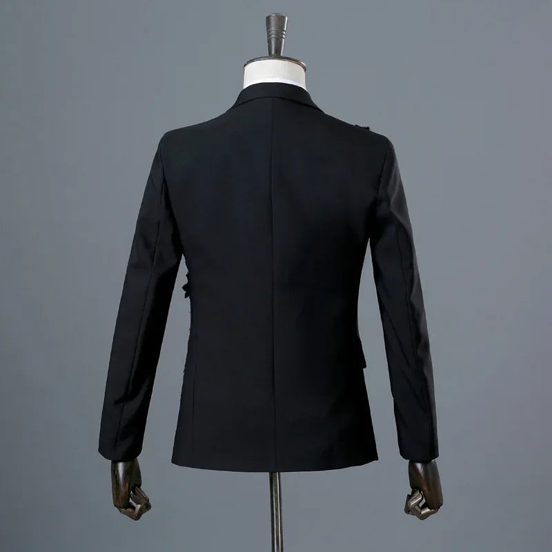 Men's 2-Piece Tuxedo Suit With Shawl Lapel One-Button Blazer For Weddings And Formal Events