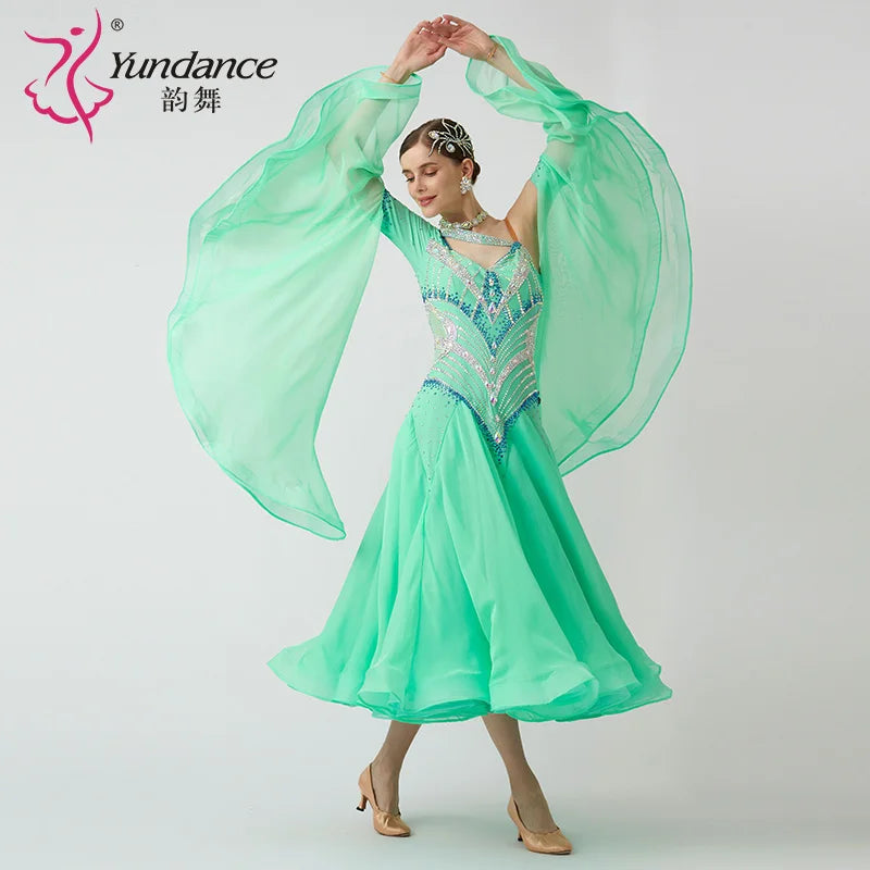 Women's Custom Ballroom Dance Dress For Practice, Competition And Stage Performance