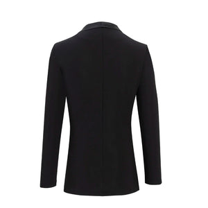 Men's Black Satin Lapel Ballroom Dance Jacket - Modern Fit