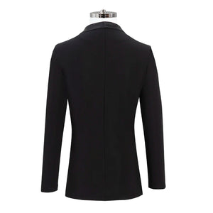 Men's Black Satin Lapel Ballroom Dance Jacket - Modern Fit