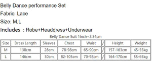 Women's Lime Green Chiffon & Lace Long Sleeve Tassel Belly Dance Dress with Headband