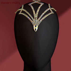 Dance Headpiece Women's Iridescent Crystal Octopus Design Headwear - Latin, Ballroom, Salsa