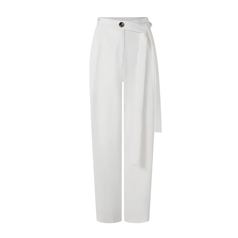 Women's Dark Mauve High-Waisted Pleated Tapered Dance Pants with Tie-Waist