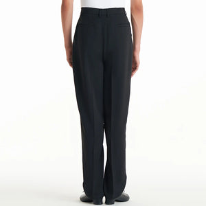 Dance Pants Men's Black Drawstring Pleated Logo Detail Loose Fit Ballroom Latin