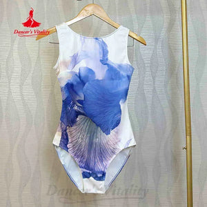 Dance Leotard Women's Multi-color Floral Print Spandex Sleeveless High-Cut Leotard for Ballet Jazz Contemporary Dance