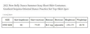 Women's Blue Silver Sequin Floral Embellished High Slit Belly Dance Skirt Set