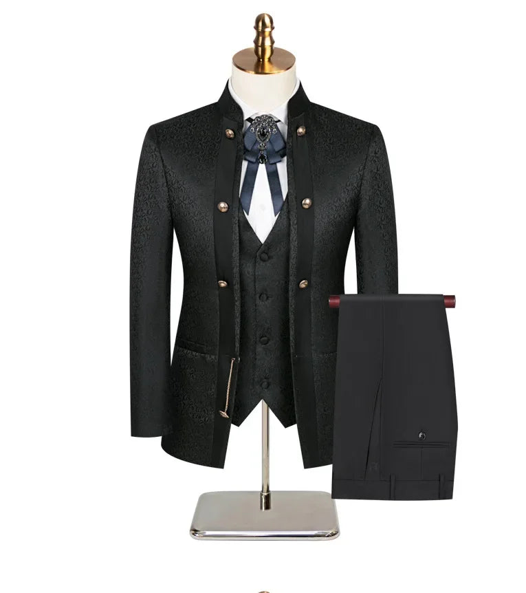 Men's 2-Piece Tuxedo Suit With Shawl Lapel One-Button Blazer For Weddings And Formal Events