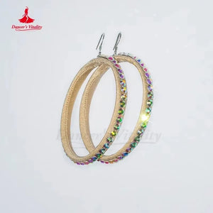 Latin Dance Dress With AB Rhinestones High Neck Long Sleeve For Women And Kids Cha-Cha Competition