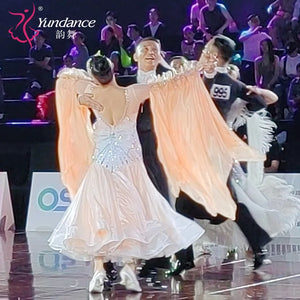Women's Standard Ballroom Waltz Dress With Rhinestones Multicolor For Competition Performance