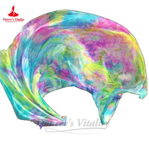 Women's Belly Dance Veil 100% Silk Dyed For Professional Performance