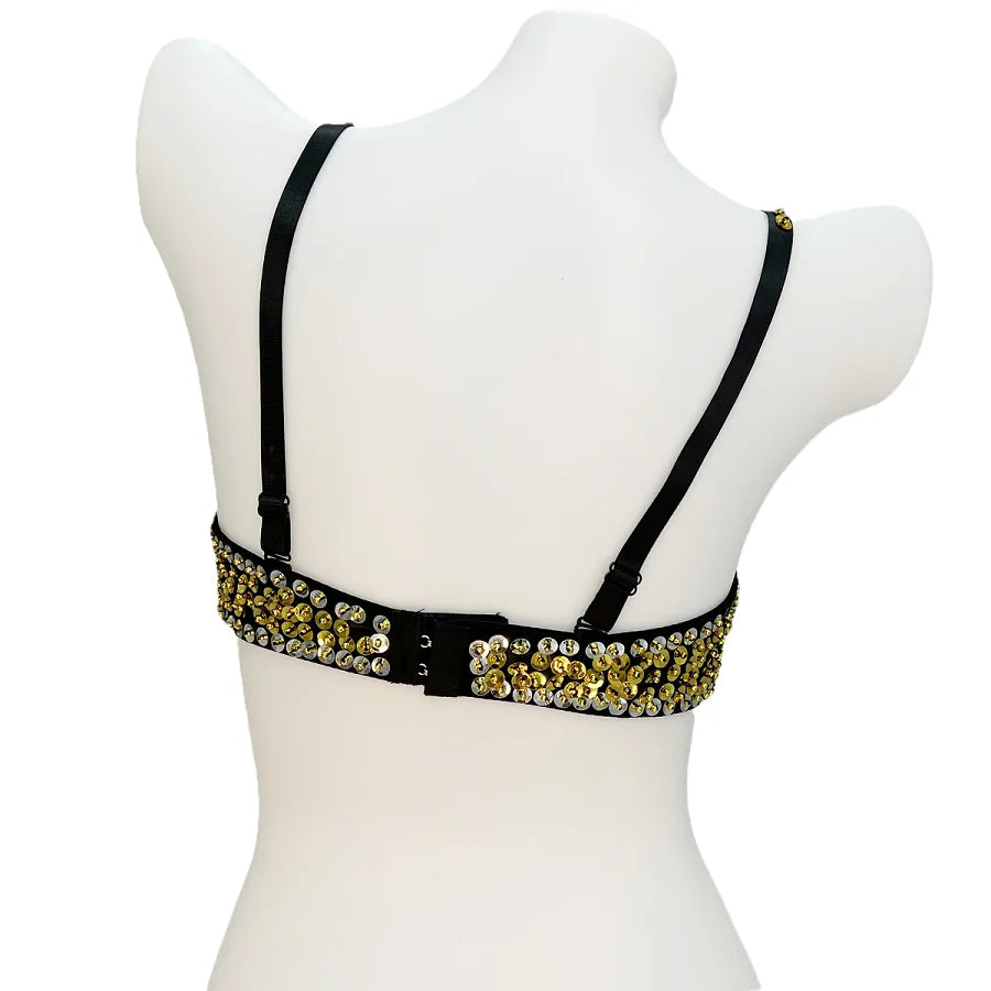 Belly Dance Bra Top, Women's Sequin & Bead Embellished Fringe Costume Top, Multiple Colors Available