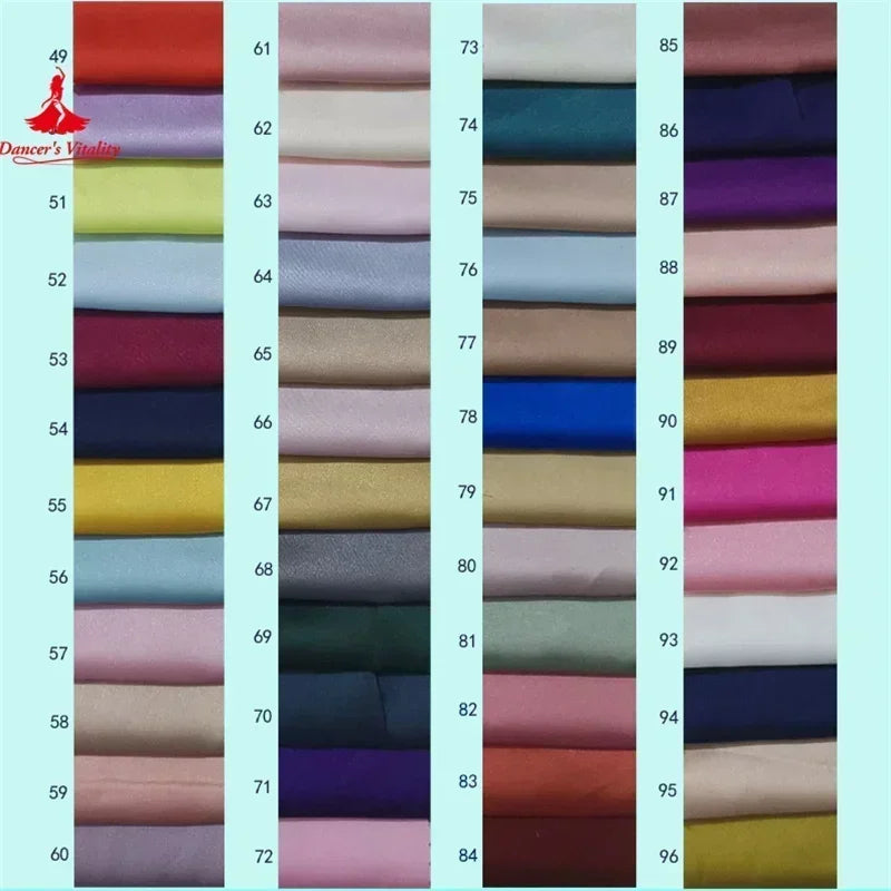 Women's And Kids Belly Dance Long Satin Skirt With Side Slit For Practice