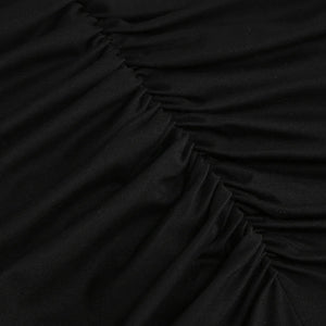 Strapless Black Fishtail Maxi Dress with Knot Detail and Irregular Hem for Evening Party