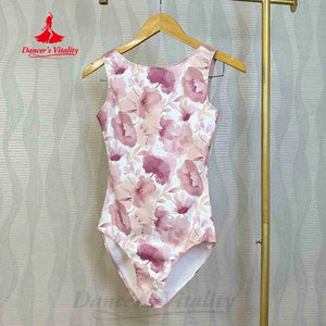 Dance Leotard Women's Multi-color Floral Print Spandex Sleeveless High-Cut Leotard for Ballet Jazz Contemporary Dance