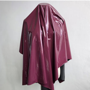 Unisex Shiny PVC Leather Maid Dress with White Apron Cosplay Costume Long Sleeves Turn-down Collar Multi-Color 7XL