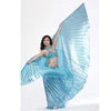 Belly Dance Isis Wings Costume for Women, Gold Pleated Lame Fabric, Includes Headpiece, Top, Pants, and Hip Scarf