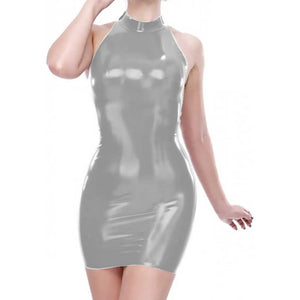 Wetlook PVC Sleeveless Sheath Mini Dress Faux Latex Bodycon Night Dress Party Clubwear Streetwear S-7XL Multi-Color