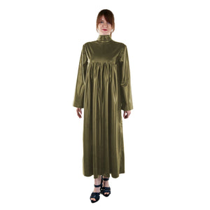 Women Turtleneck Long Sleeve Loose PU Leather Pleated Midi Dress High Waist Casual High Street Long Robe 7XL Multi-Color