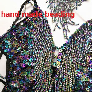 New Style One Piece Leotard Dancewear Bellydance Accessories Sexy Women beading Sequin Bodysuit Belly Dancing Costume Adult BS02
