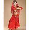 NEW kids belly dance 4pcs(top+skirt+waist chain+veil) indian clothes yellow+h.pink+red girls belly dance costume 3302
