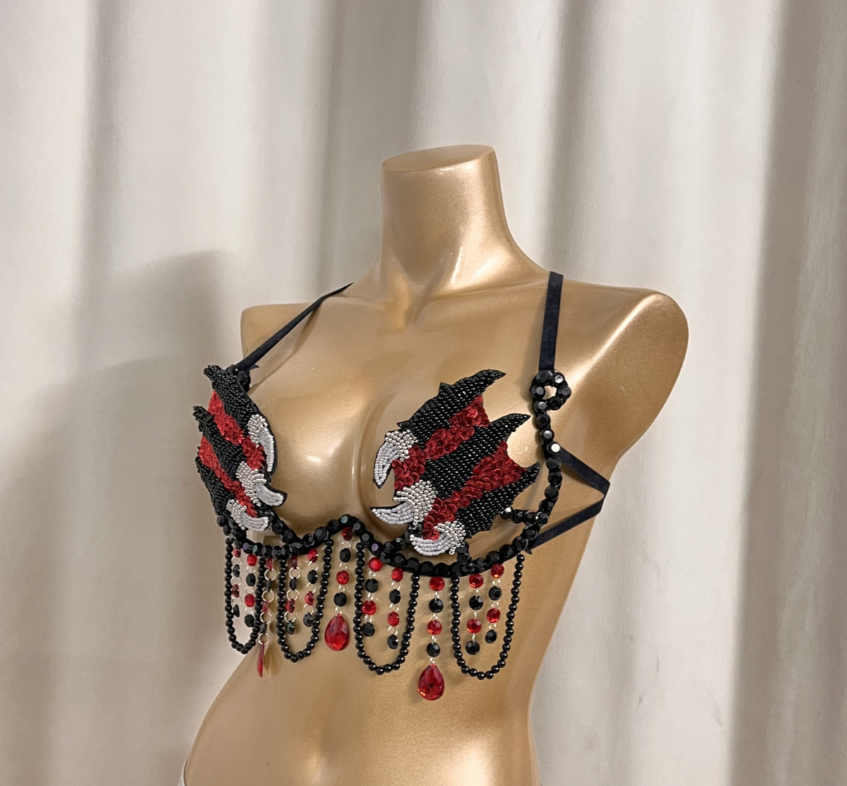 New Handmade Samba Carnival  Wire Bra With Stones Dinosaur Claw Scratches For EDC Festival Rave Carnival BB062