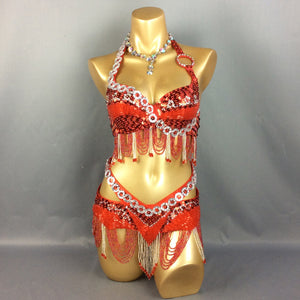 Hot design handmade beaded belly dance costume wear Bar+Belt 2piece/ set ,7 color ladies belly dance costumes women dancing wear TF250
