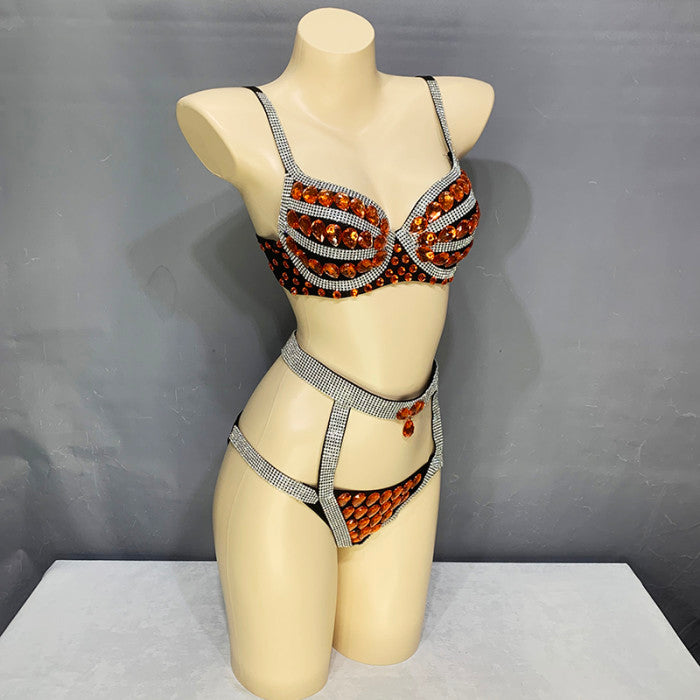 New Sexy Belly Dance Bra Panty Suit Hand Made Belly Dancing Costumes Set For Women Belly Dancer Outfits Night Club Dancewear  N21017
