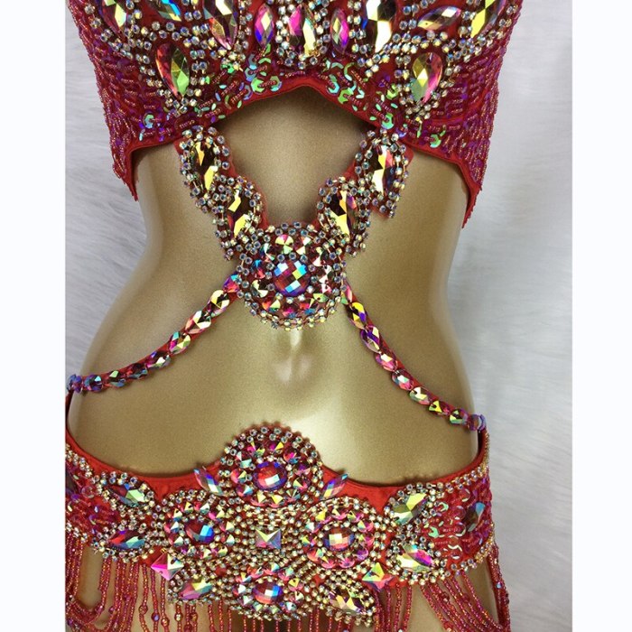 Hot sale Women's beaded Crystal belly dance costume wear Bar+Belt+Necklace 3pc set sexy bellydancing costumes bellydance clothes tf1732