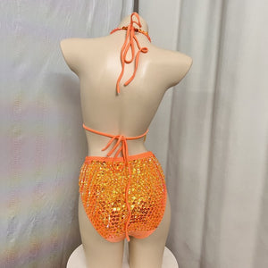 Samba Carnival Bikini And Panty Beads And Stone 2 color Handmade 2 piece BP042 For EDC Festival