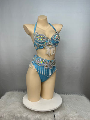 Party Club Samba Costumes Bra Belt and Pants Yellow Color Rave Costumes BP032